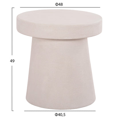 Coffee Table Round Series Santorini Hm18052 Mdf In Off-white Color Φ48x49hcm.