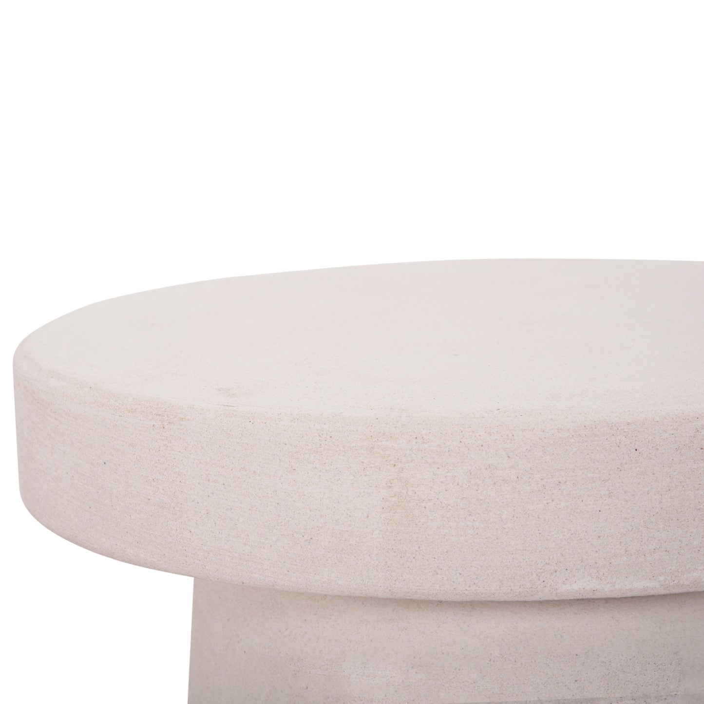Coffee Table Round Series Santorini Hm18052 Mdf In Off-white Color Φ48x49hcm.