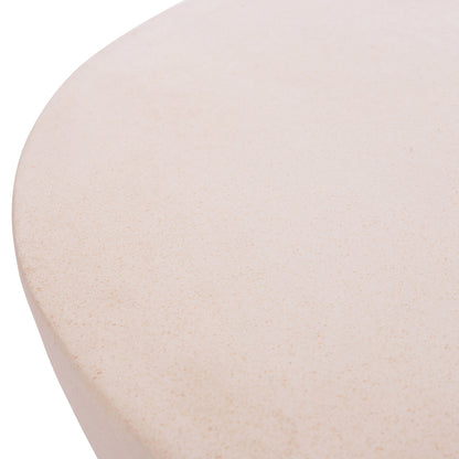 Coffee Table Round Allan Hm18162.02 Fiber Cement In White--Φ92x49hcm.