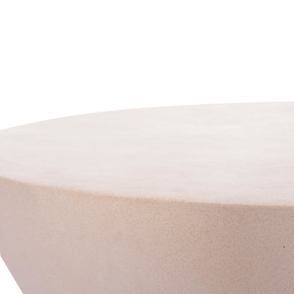 Coffee Table Round Allan Hm18162.02 Fiber Cement In White--Φ92x49hcm.