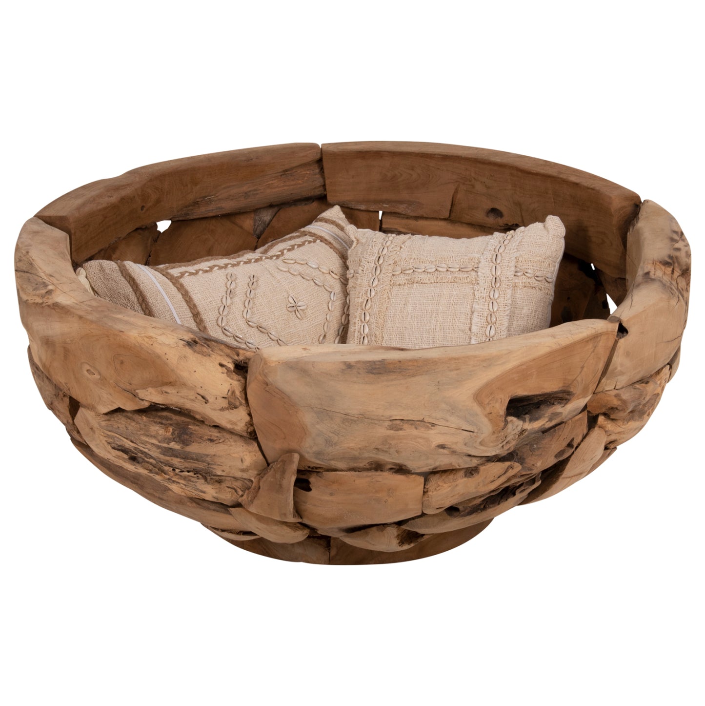 Coffee Table Round Hm4279 Teak Tree Root Pieces In Natural Color Φ100x43,5hcm.