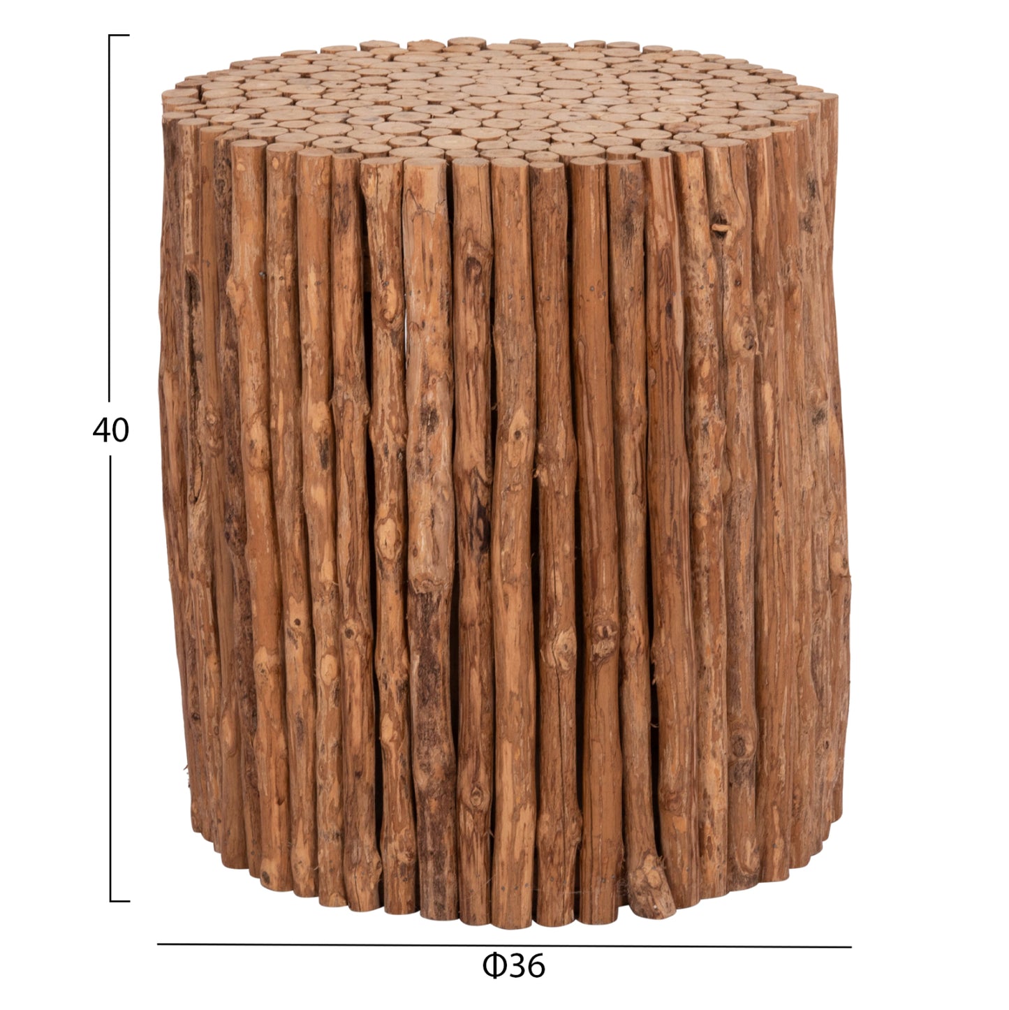 Coffee Table Round Drifter Hm4443 Driftwood In Natural Color Φ36x40hcm.