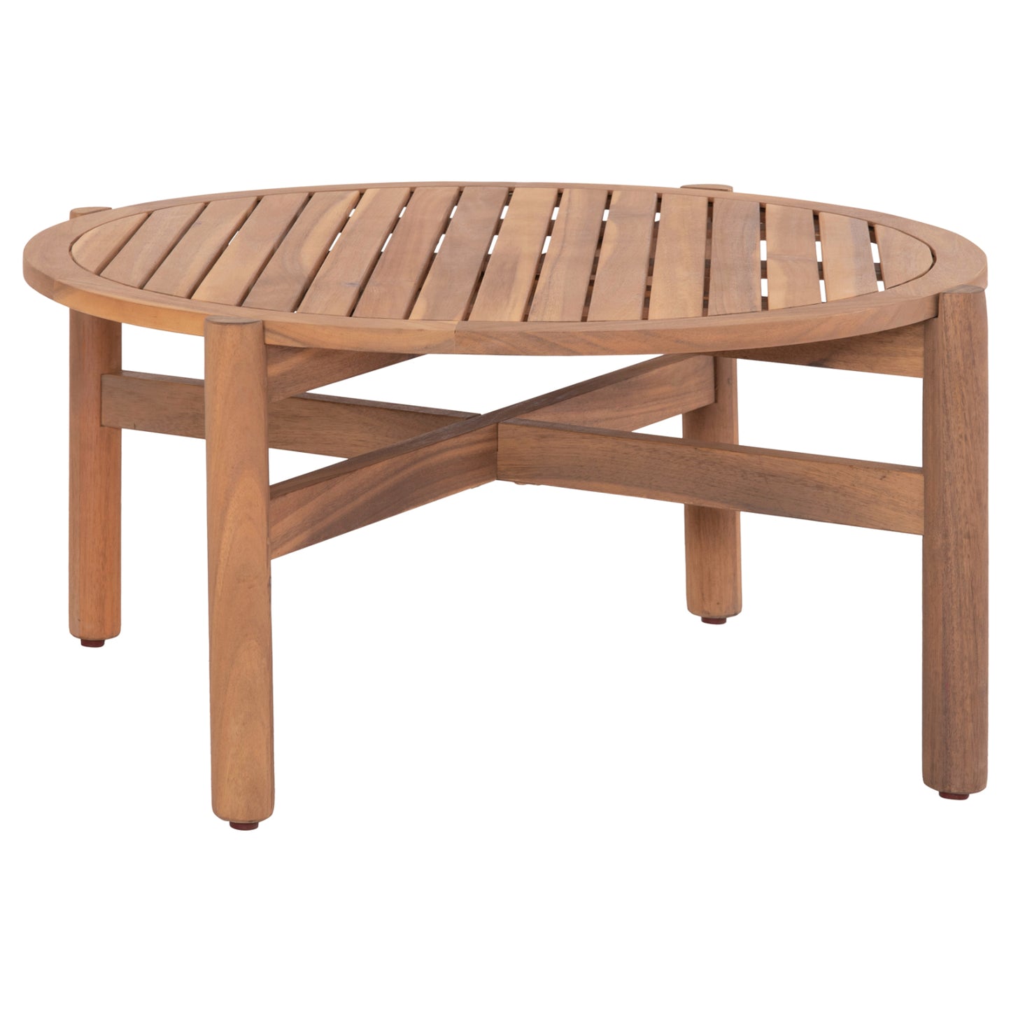 Outdoor Round Coffee Table Sanji Hm6228 Acacia Wood In Natural Color Φ86x41,5hcm