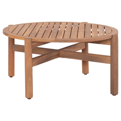 Outdoor Round Coffee Table Sanji Hm6228 Acacia Wood In Natural Color Φ86x41,5hcm