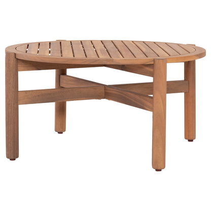 Outdoor Round Coffee Table Sanji Hm6228 Acacia Wood In Natural Color Φ86x41,5hcm
