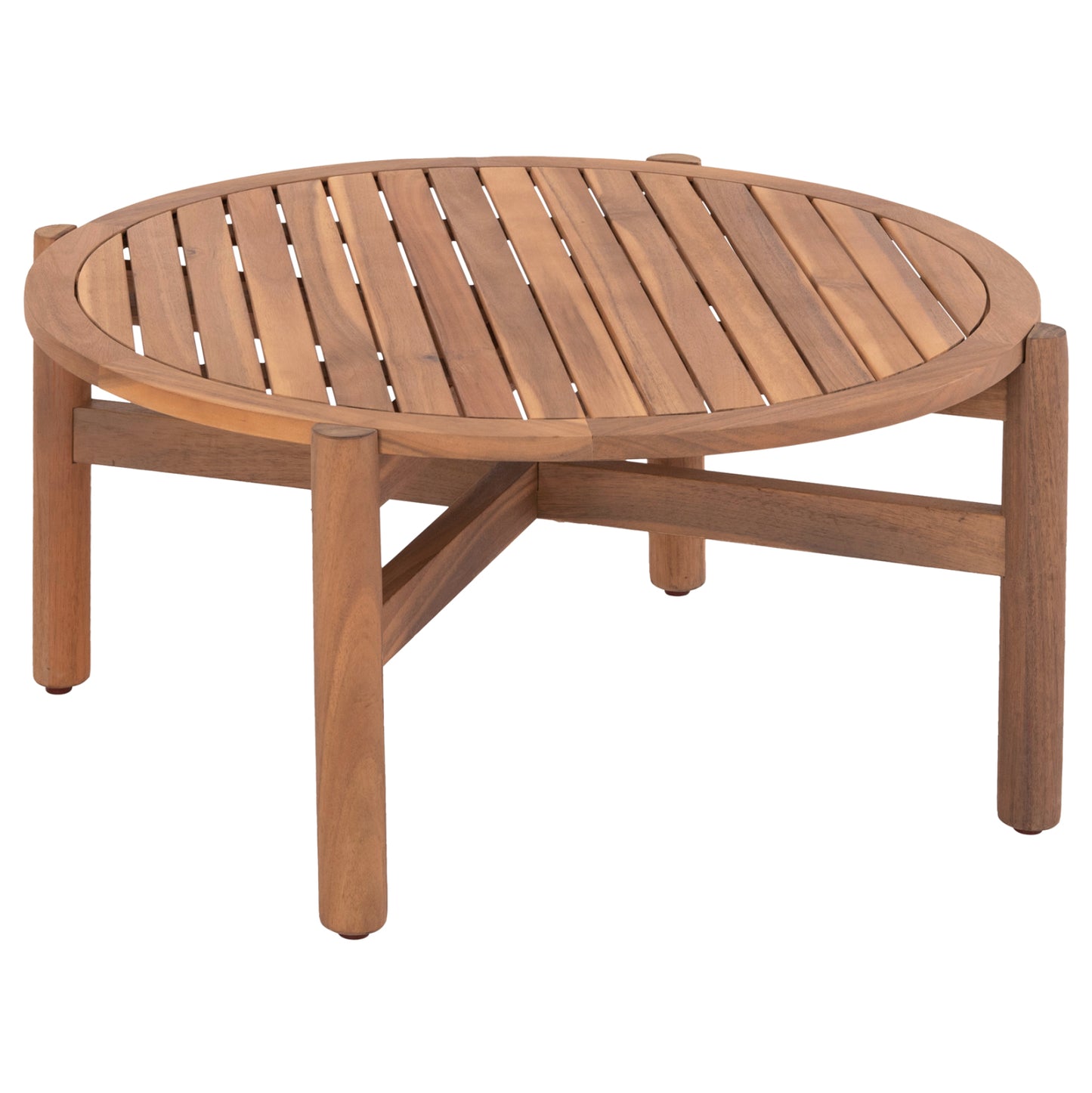 Outdoor Round Coffee Table Sanji Hm6228 Acacia Wood In Natural Color Φ86x41,5hcm