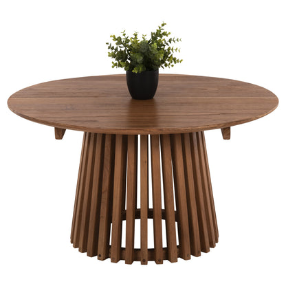 Coffee Table Round Frantz Hm9387.11 Solid Mindi Wood-natural Φ80x45h Cm.