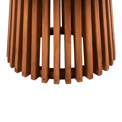 Coffee Table Round Frantz Hm9523.11 Solid Mindi Wood-natural Φ100x45hcm.