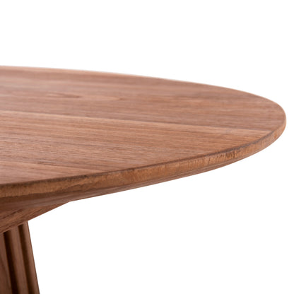 Coffee Table Round Frantz Hm9523.11 Solid Mindi Wood-natural Φ100x45hcm.