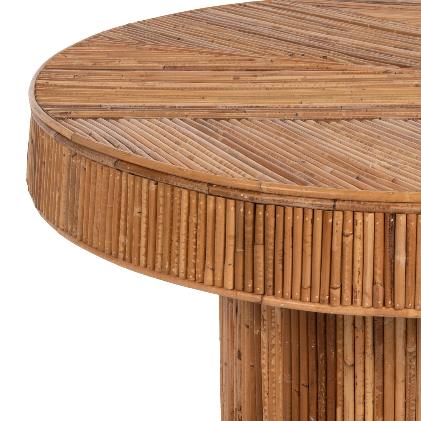Coffee Table Round Gatsby Hm9651 Rattan In Natural Color Φ100x50hcm.