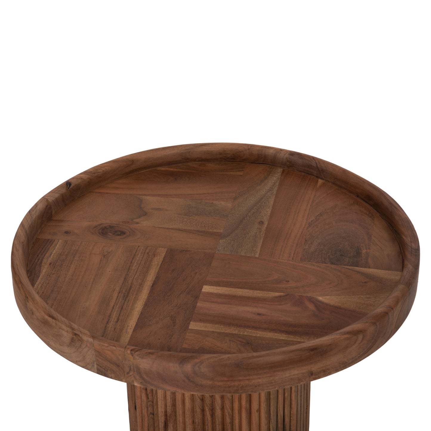 Coffee Table Round Rajjeh Hm9692 Solid Acacia Wood In Natural Φ50x60hcm.