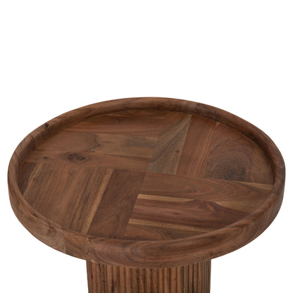 Coffee Table Round Rajjeh Hm9692 Solid Acacia Wood In Natural Φ50x60hcm.