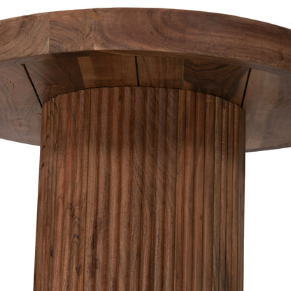 Coffee Table Round Rajjeh Hm9692 Solid Acacia Wood In Natural Φ50x60hcm.