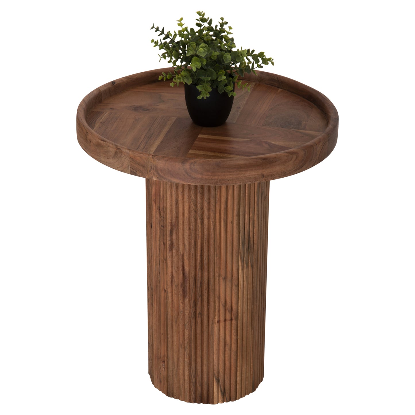 Coffee Table Round Rajjeh Hm9692 Solid Acacia Wood In Natural Φ50x60hcm.