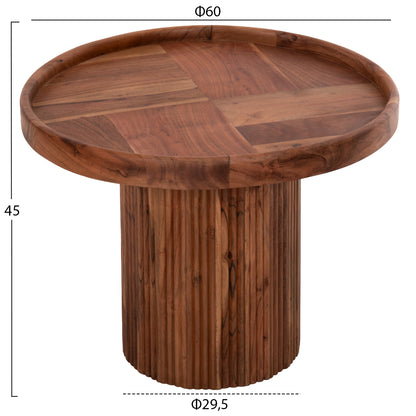 Coffee Table Round Rajjeh Hm9693 Solid Acacia Wood In Natural Color Φ60x45hcm.