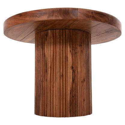 Coffee Table Round Rajjeh Hm9693 Solid Acacia Wood In Natural Color Φ60x45hcm.