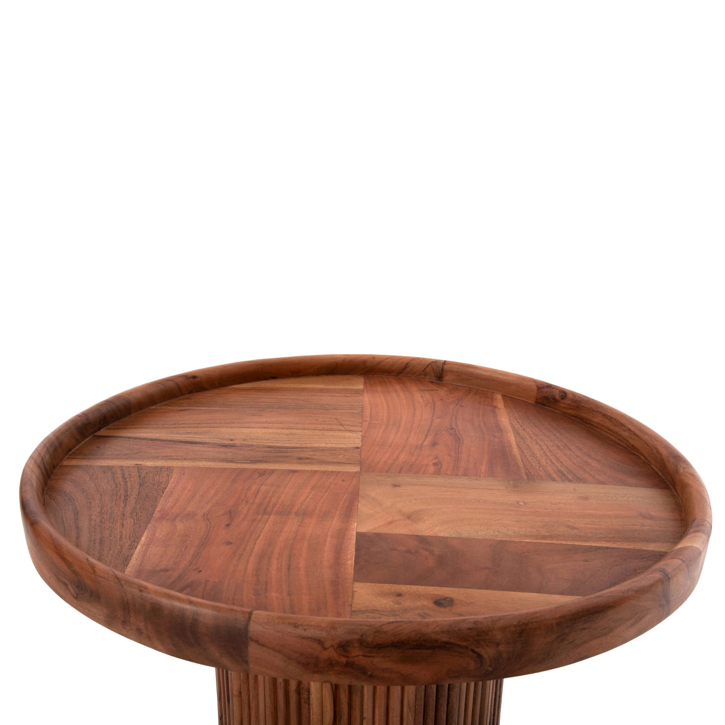 Coffee Table Round Rajjeh Hm9693 Solid Acacia Wood In Natural Color Φ60x45hcm.