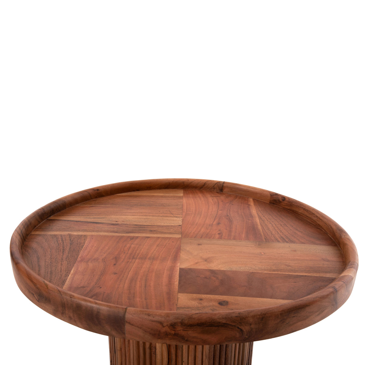 Coffee Table Round Rajjeh Hm9693 Solid Acacia Wood In Natural Color Φ60x45hcm.