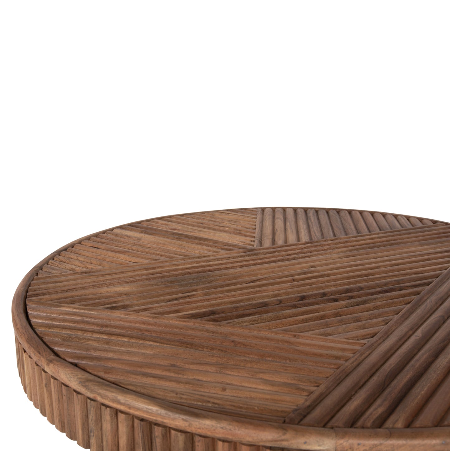 Coffee Table Round Ranne Hm9694 Solid Acacia Wood In Natural Color Φ80x38hcm.