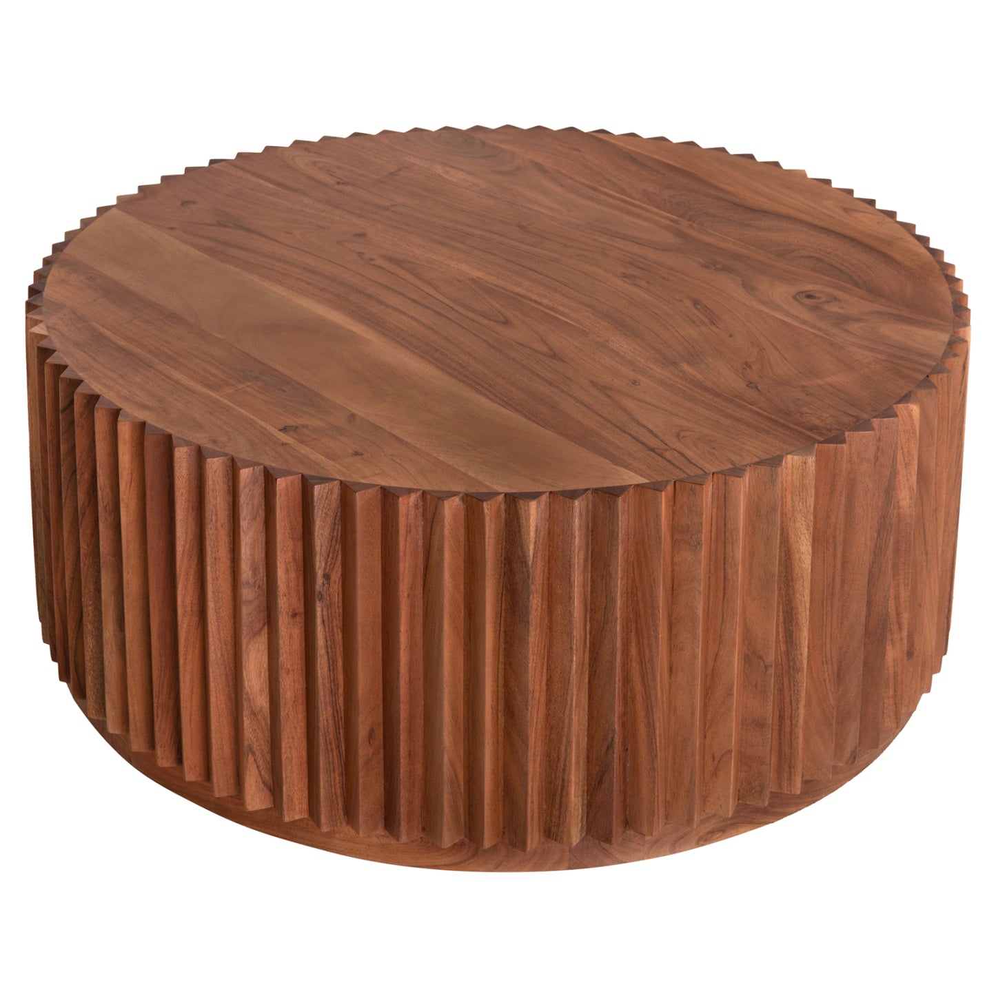 Coffee Table Round Sedge Hm9695 Solid Acacia Wood-natural Color Φ90Χ38hcm.