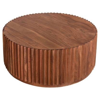 Coffee Table Round Sedge Hm9695 Solid Acacia Wood-natural Color Φ90Χ38hcm.