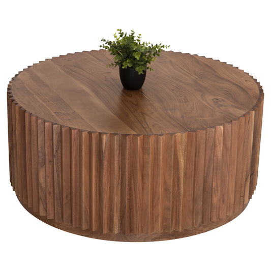 Coffee Table Round Sedge Hm9695 Solid Acacia Wood-natural Color Φ90Χ38hcm.