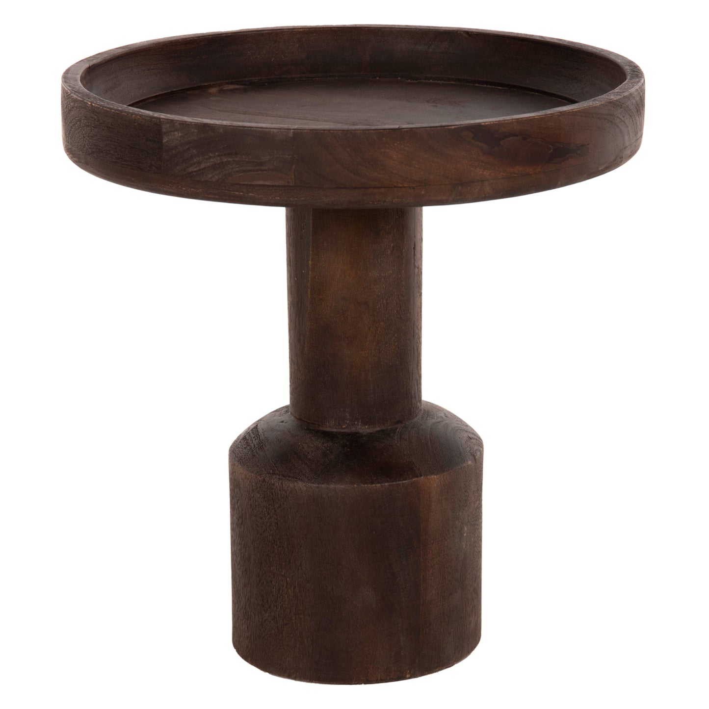 Coffee Table Round Cramm Hm9700 Solid Mango Wood In Dark Brown Φ45x47hcm.