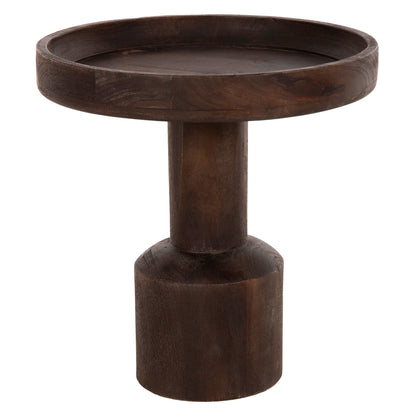 Coffee Table Round Cramm Hm9700 Solid Mango Wood In Dark Brown Φ45x47hcm.