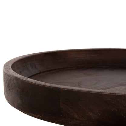 Coffee Table Round Cramm Hm9700 Solid Mango Wood In Dark Brown Φ45x47hcm.