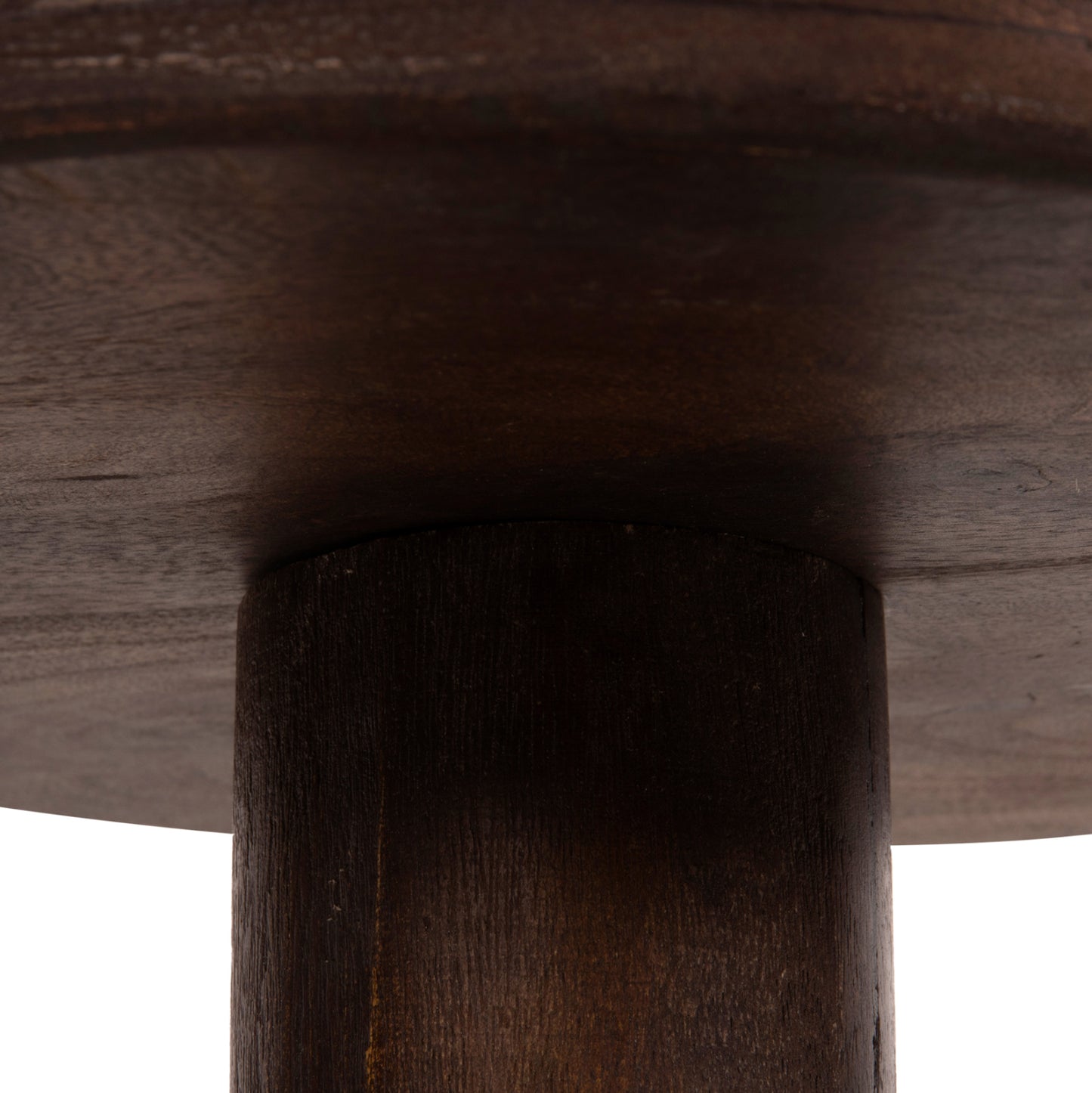 Coffee Table Round Cramm Hm9700 Solid Mango Wood In Dark Brown Φ45x47hcm.