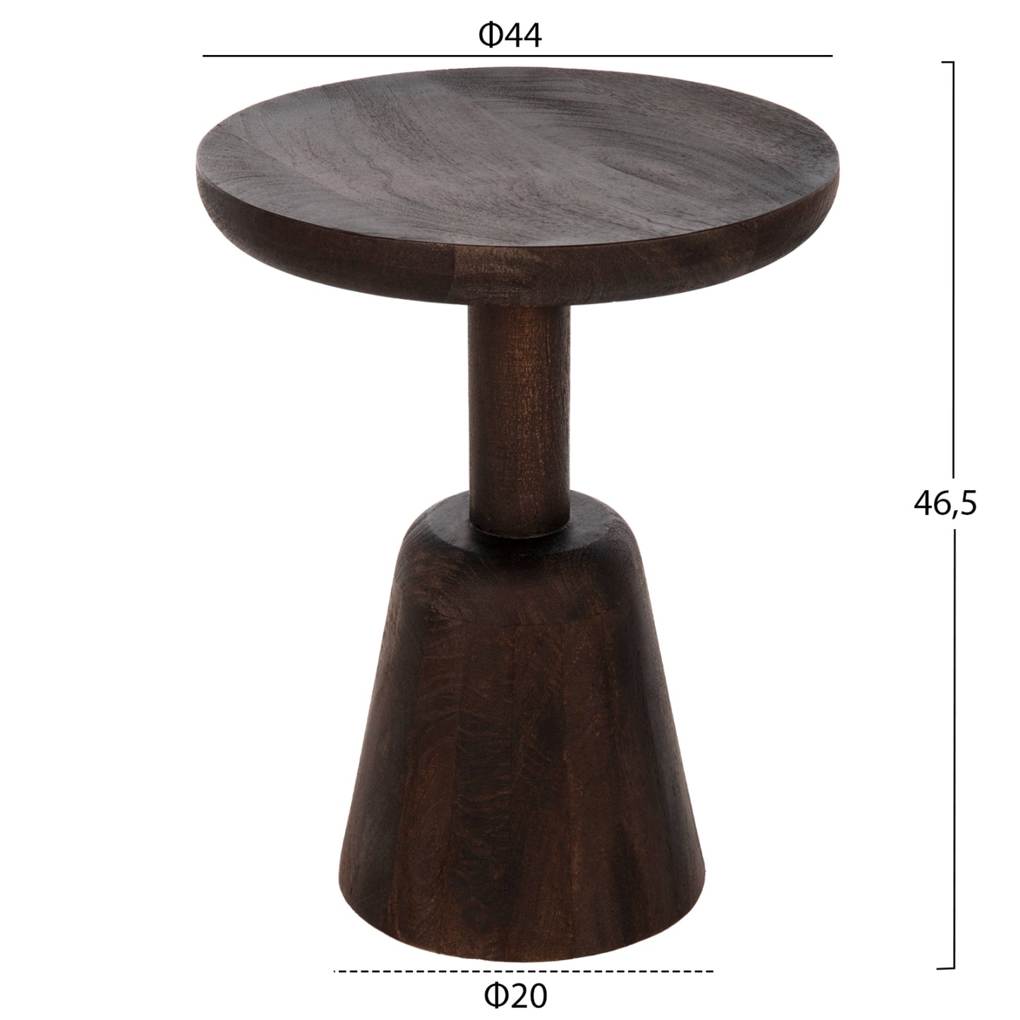 Coffee Table Round Crabb Hm9701 Solid Mango Wood Φ40x49.5hcm.