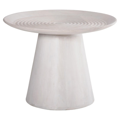 Coffee Table Round Ross Hm9709 Solid Mango Wood In White Φ60x45hcm.