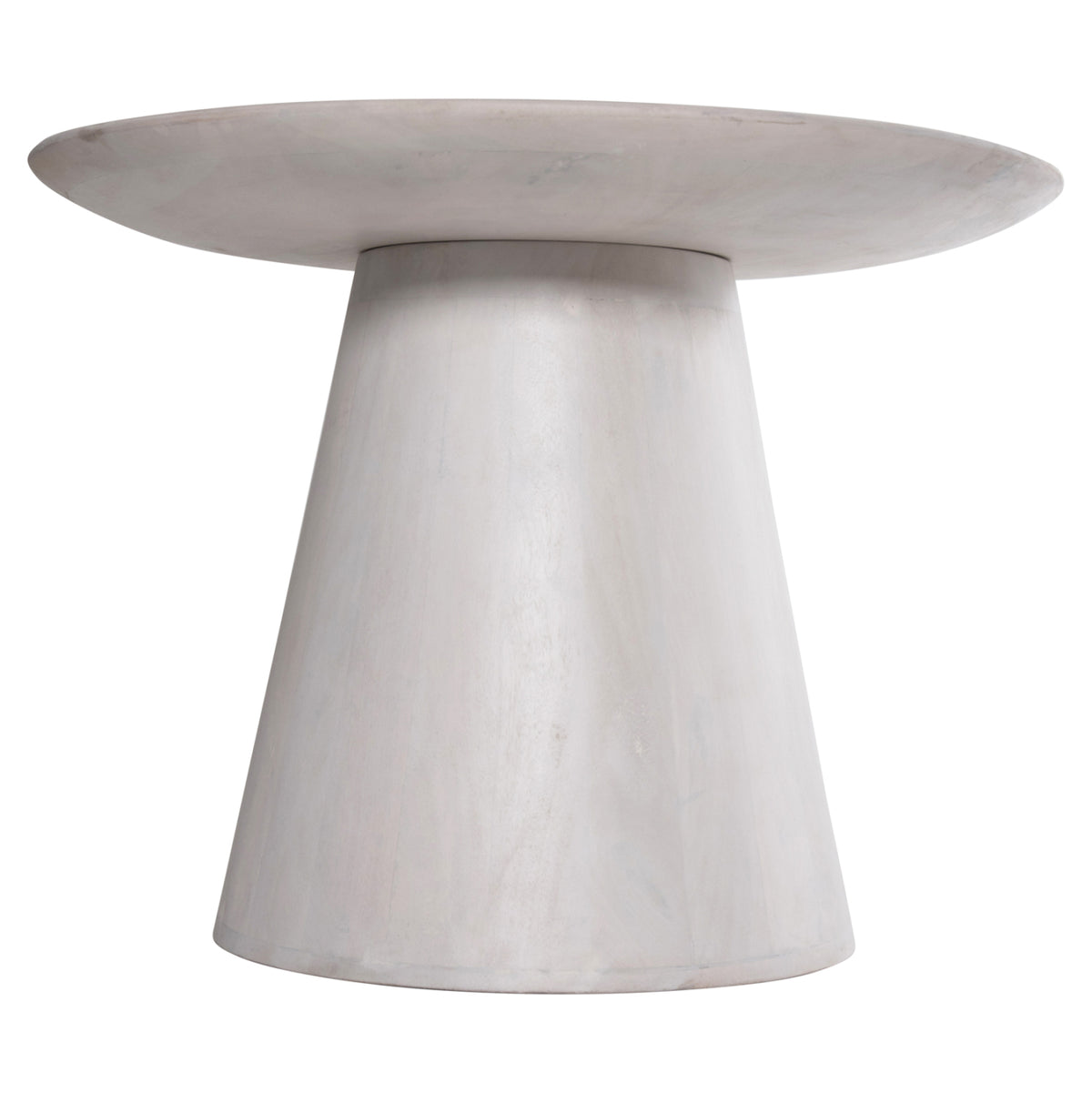 Coffee Table Round Ross Hm9709 Solid Mango Wood In White Φ60x45hcm.