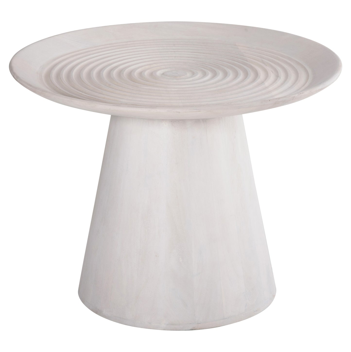 Coffee Table Round Ross Hm9709 Solid Mango Wood In White Φ60x45hcm.