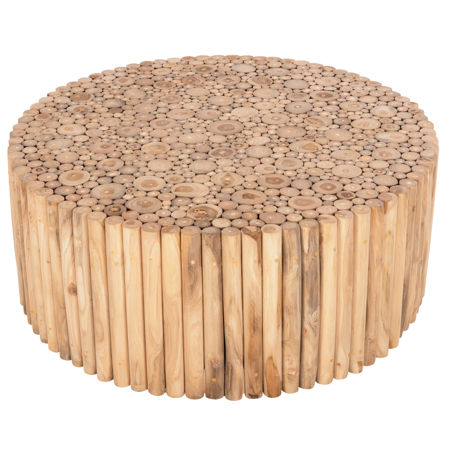 Coffee Table Round Cooter Hm9862 Teak Branches- Natural Φ100x40hcm.