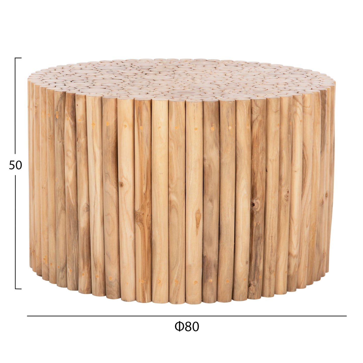 Coffee Table Round Cooter Hm9863 Teak Branches- Natural Φ80x50hcm.