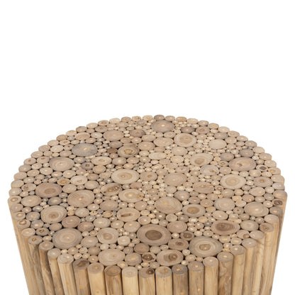 Coffee Table Round Cooter Hm9863 Teak Branches- Natural Φ80x50hcm.
