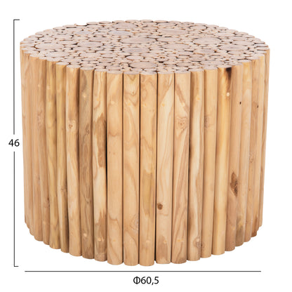 Coffee Table Round Cooter Hm9864 Teak Branches- Natural Φ60,5x46hcm.