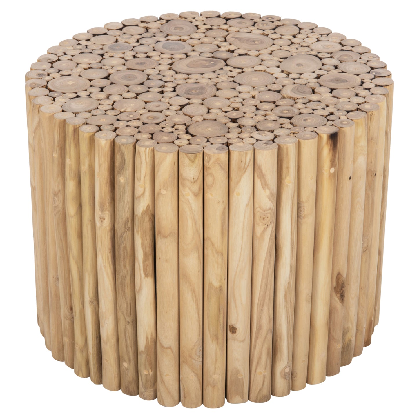 Coffee Table Round Cooter Hm9864 Teak Branches- Natural Φ60,5x46hcm.