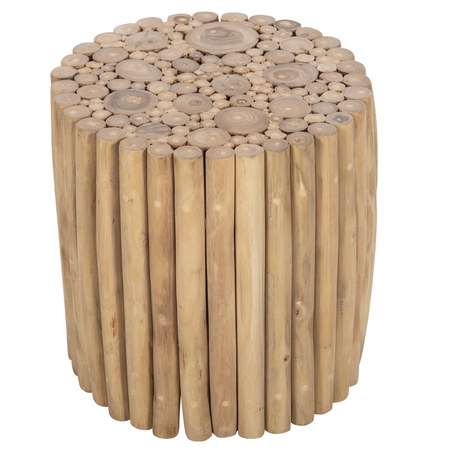 Coffee Table Round Cooter Hm9865 Teak Branches- Natural Φ39x40.5hcm.