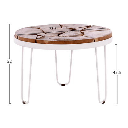 Acacia Short Table Hm8366.12, White Frame, Round