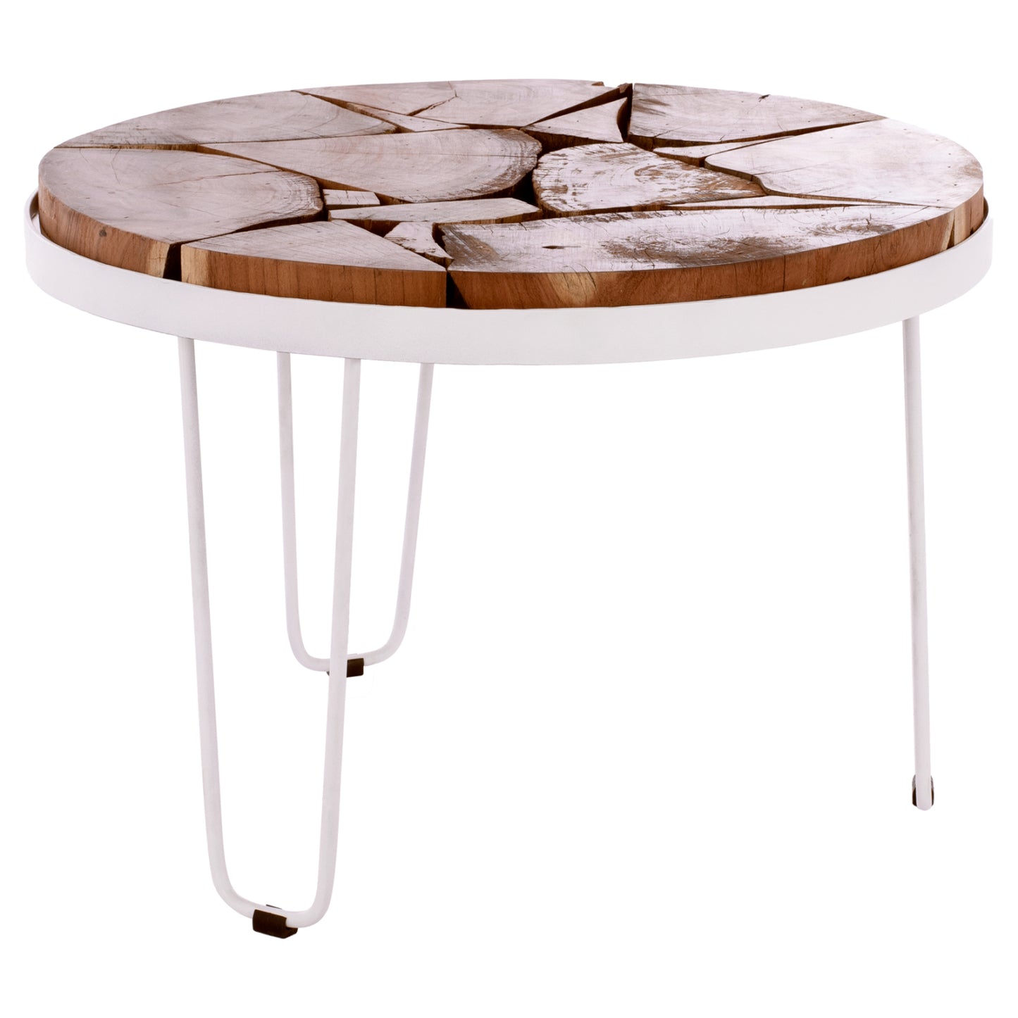 Acacia Short Table Hm8366.12, White Frame, Round