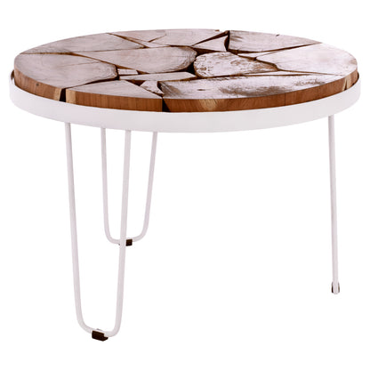 Acacia Short Table Hm8366.12, White Frame, Round