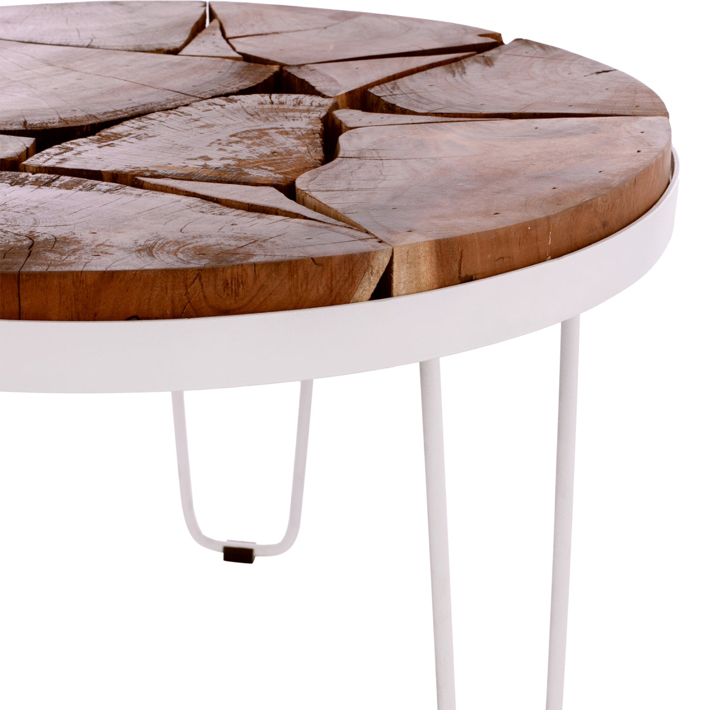Acacia Short Table Hm8366.12, White Frame, Round