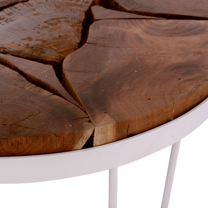 Acacia Short Table Hm8366.12, White Frame, Round