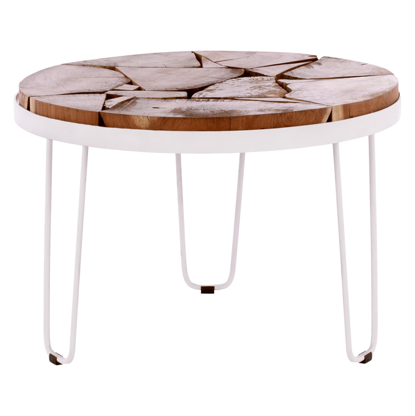 Acacia Short Table Hm8366.12, White Frame, Round