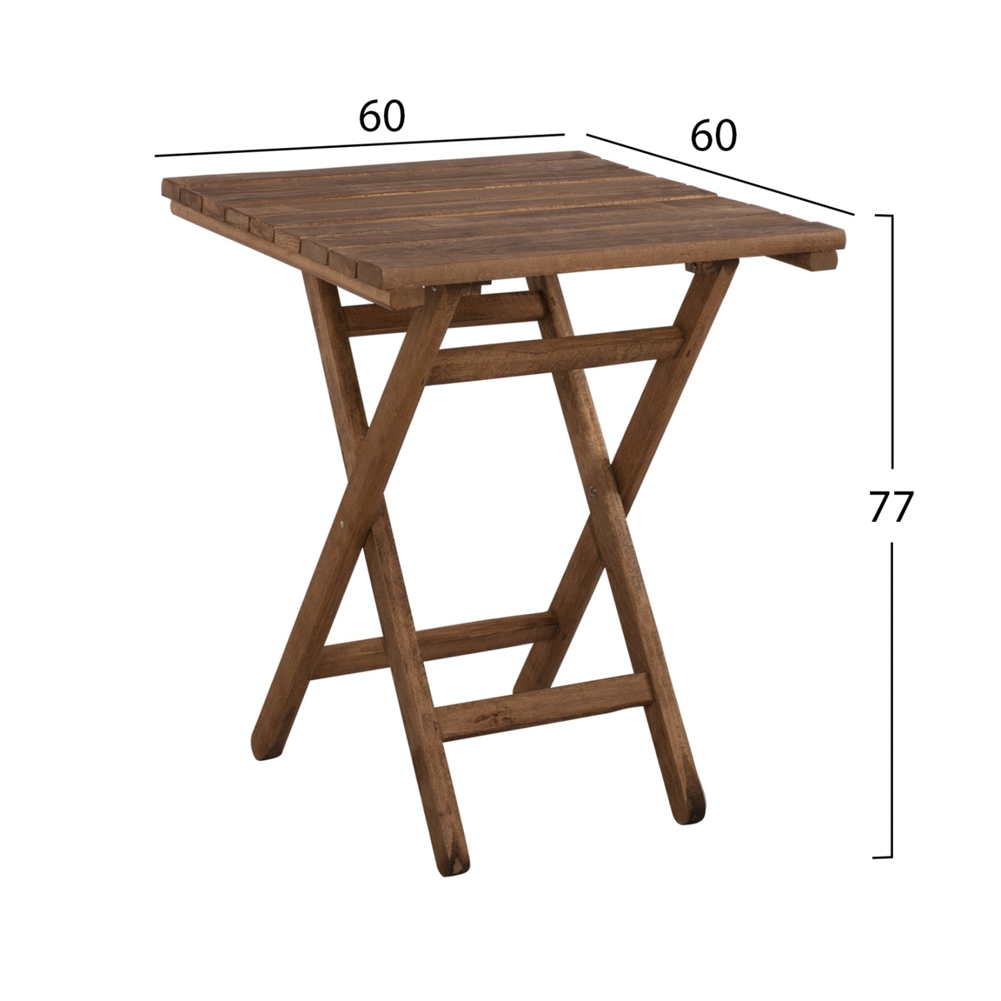 Director's Table Limnos 60x60x72 Solid Oak Wood Walnut Color Hm5647.01