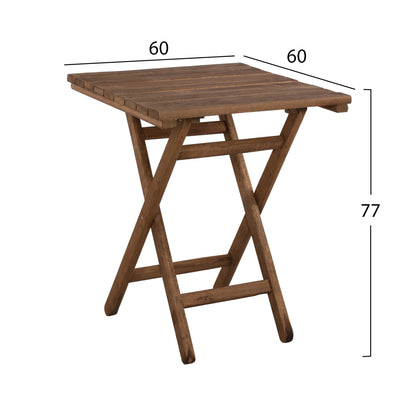 Director's Table Limnos 60x60x72 Solid Oak Wood Walnut Color Hm5647.01
