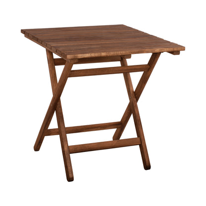 Director''s Table Limnos 70x70x75cm Solid Wood Impregnation Walnut Hm5648.01