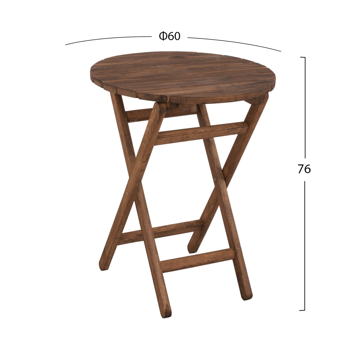 Director's Table Limnos Φ60cm Solid Wood Impregnation Walnut Hm5653.01
